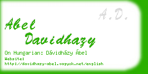 abel davidhazy business card